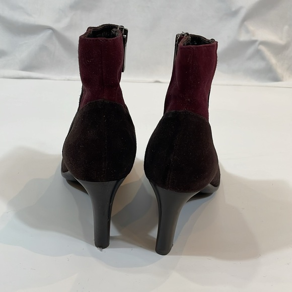 Aquatalia High Heel Boots Booties 8.5 Brown Suede Leather Made In Italy EUC - Picture 4 of 13
